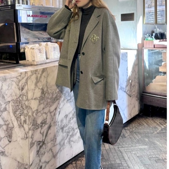 Zara Double Faced Wool Blend Blazer - Picture 6 of 16